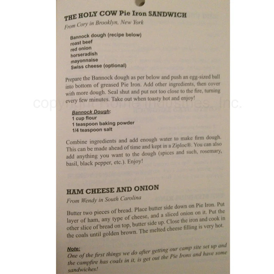 Creative Pie Iron Cooking Book