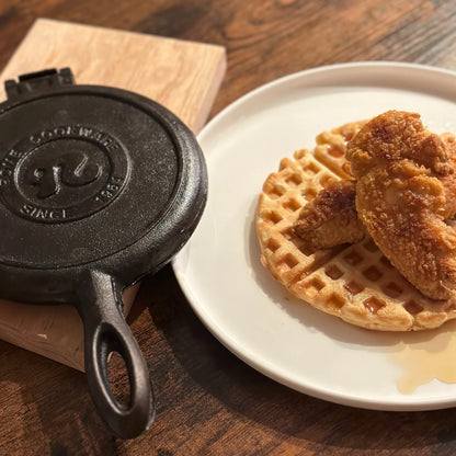 Old Fashioned Waffle Iron - Cast Iron