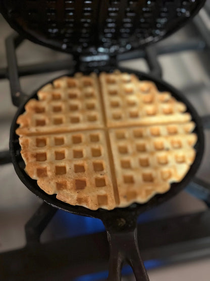 Old Fashioned Waffle Iron - Cast Iron